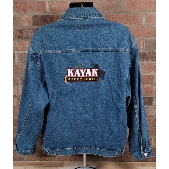 Port Authority Other - Kayak Rodeo Series Embroidered Western Denim Trucker Jacket Mens XL